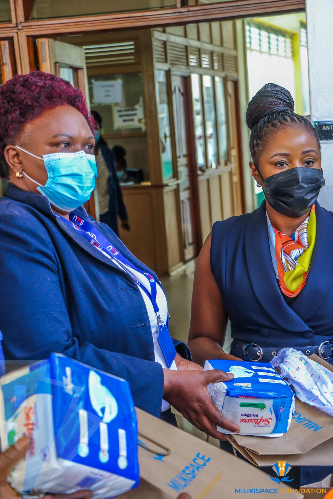 Wellbeing supplies presented during a MilikiSpace Foundation initiative
