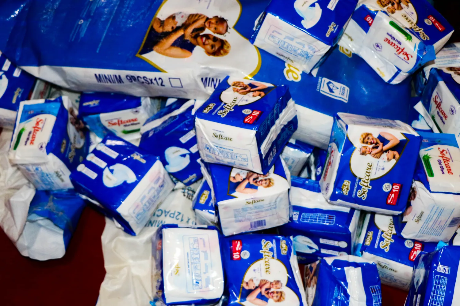 Donated care supplies gathered for the Foundation drive