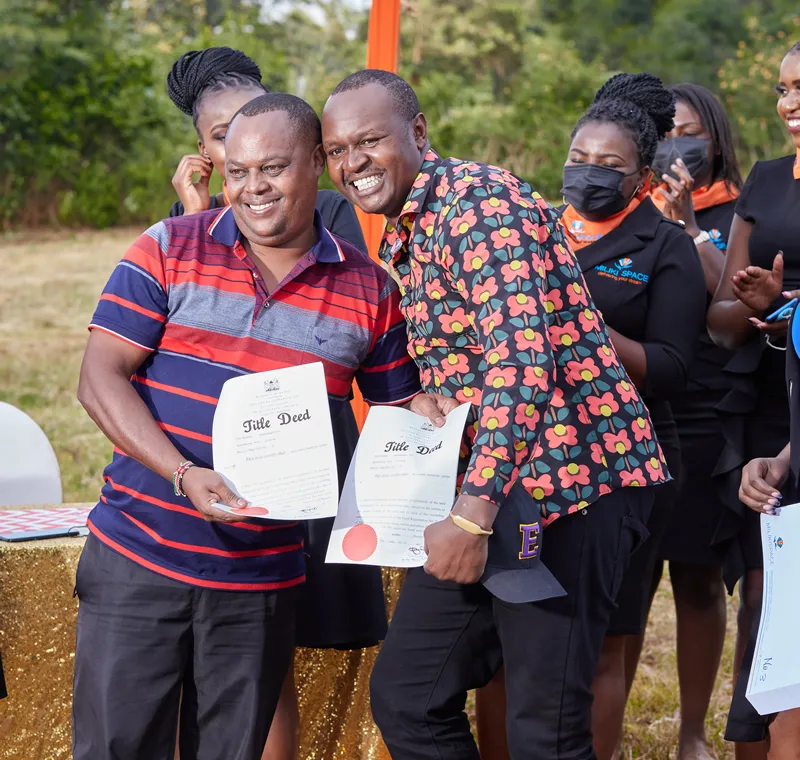 New owners with their documents